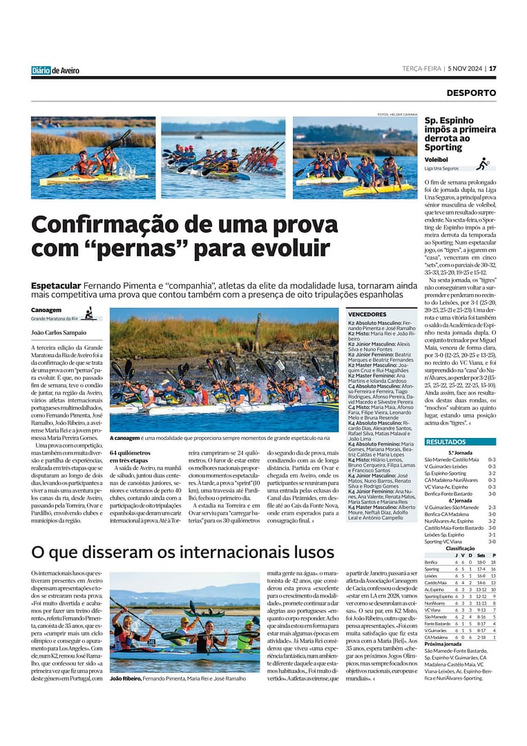 3ª Grande Maratona da Ria O que disseram os internacionais lusos